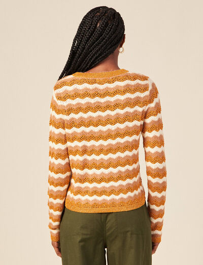 Pull ajouré éco-responsable rouge foncé femme