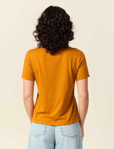 T-shirt manches courtes orange foncé femme