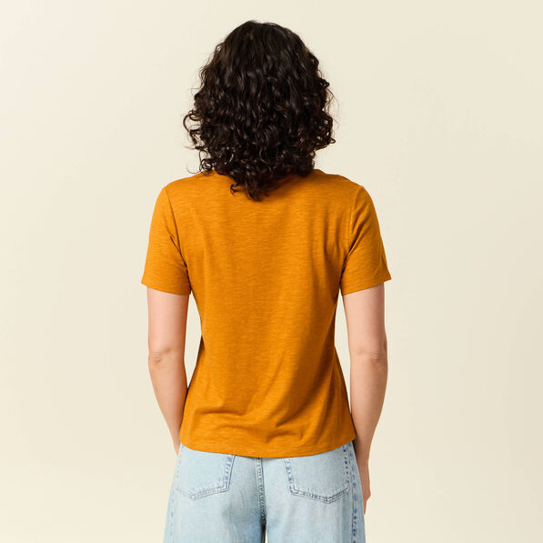T-shirt manches courtes orange foncé femme