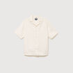Col boyfriend manches courtes en coton ecru homme
