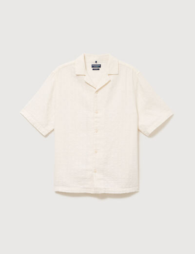 Col boyfriend manches courtes en coton ecru homme