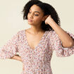 Robe longue évasée ivoire femme