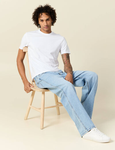 T-shirt en coton manches courtes blanc homme