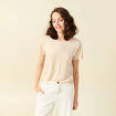T-shirt manches courtes creme femme