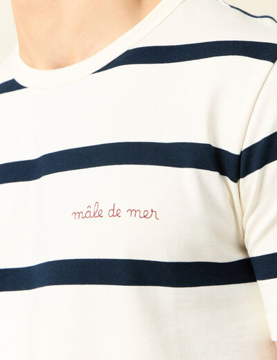T-shirt manches courtes ecru homme
