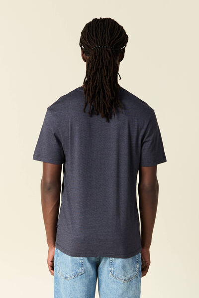 T-shirt manches courtes homme bleu foncé homme