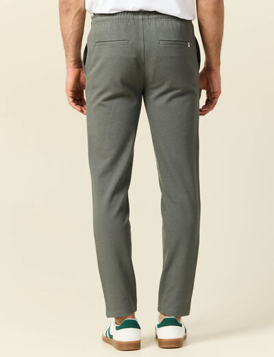 Pantalon chino jogger vert kaki homme
