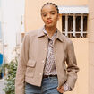 Blouson manches longues doubl&eacute; sable femme