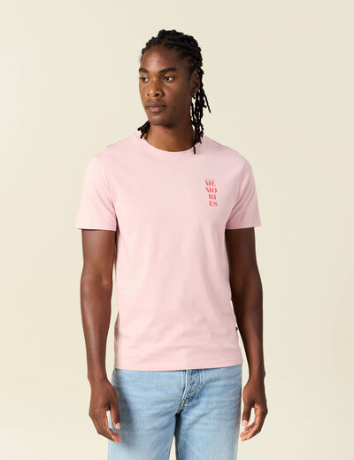 T-shirt manches courtes rose pastel homme