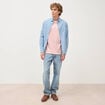 T-shirt droit en coton col ras du cou rose pastel homme
