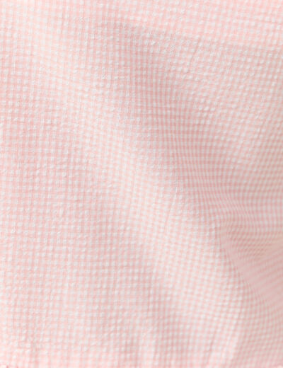 Débardeur droit court col carré rose clair femme