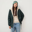 Parka r&eacute;versible vert femme