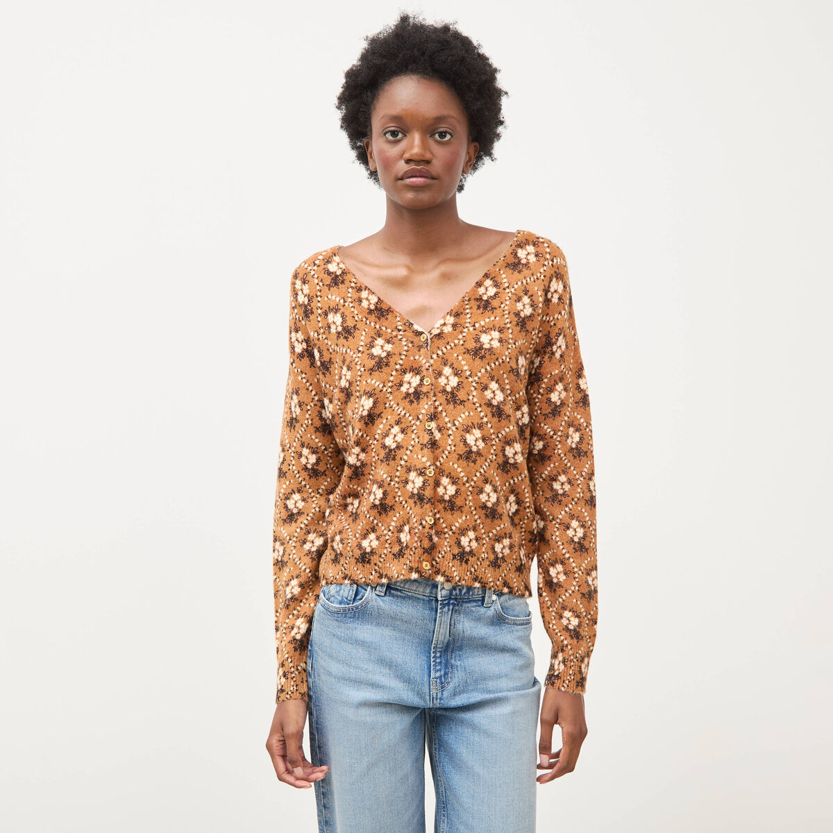 Gilet &agrave; manches longues bordeaux femme