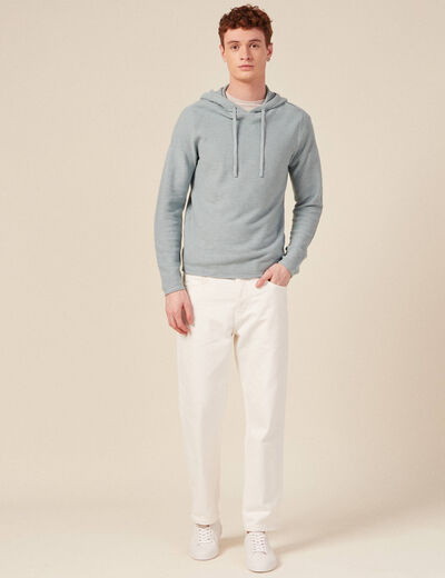Pull à capuche bleu gris homme