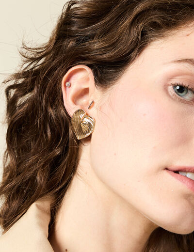Boucles d'oreilles clous couleur or femme