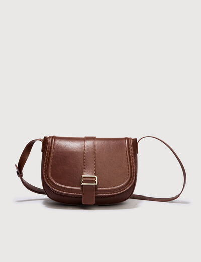 Sac bandouli&egrave;re avec doublure marron fonc&eacute; femme