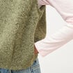 Gilet droit sans manches col rond vert kaki femme