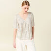 Blouse manches courtes blanc femme