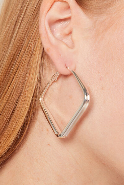 Boucles d'oreilles créoles couleur argent femme
