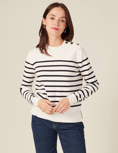 Pull éco-responsable ecru femme