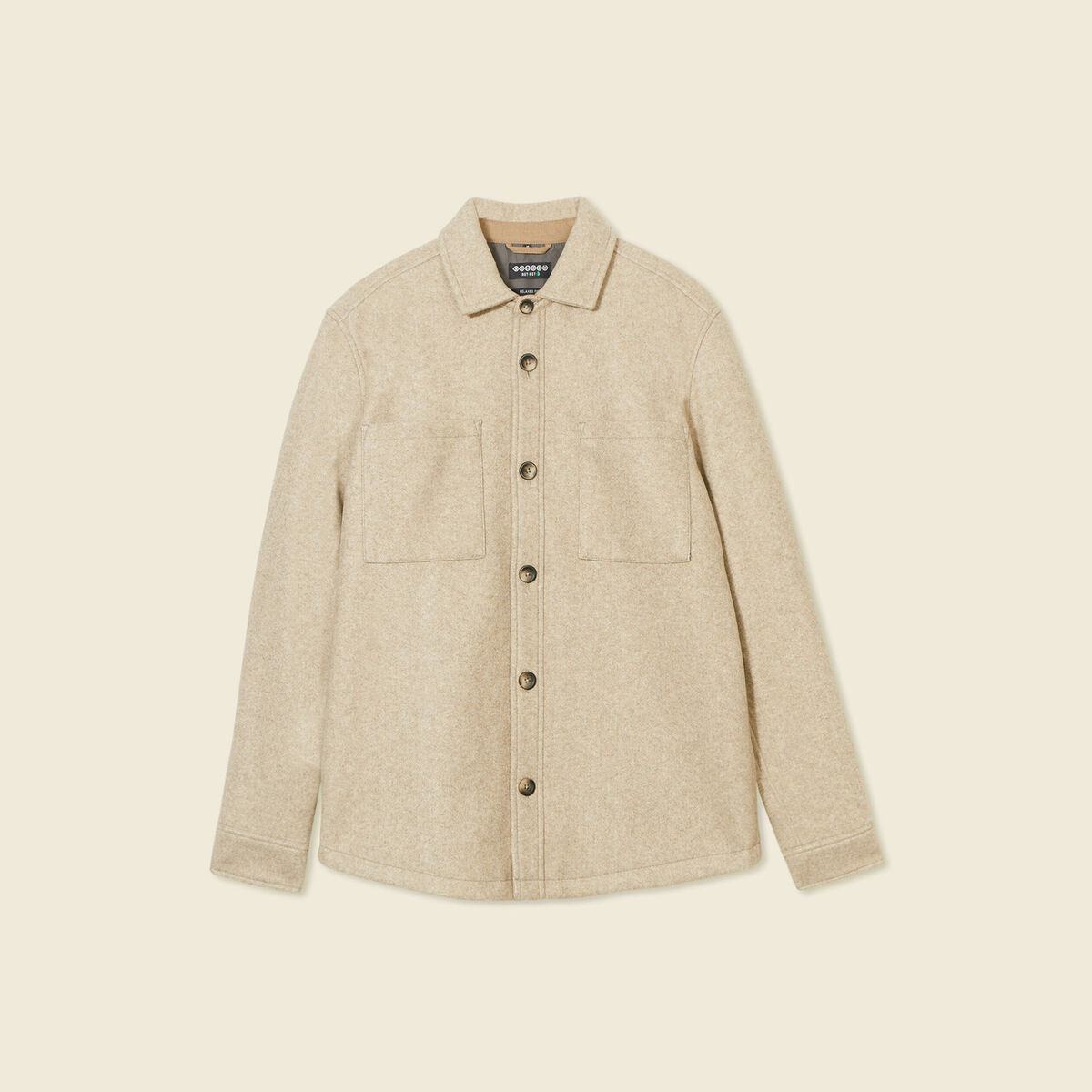 Surchemise boutonnée beige homme
