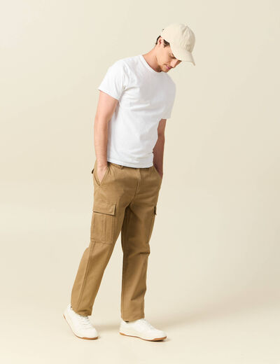 Cargo coupe battle en coton vert kaki homme