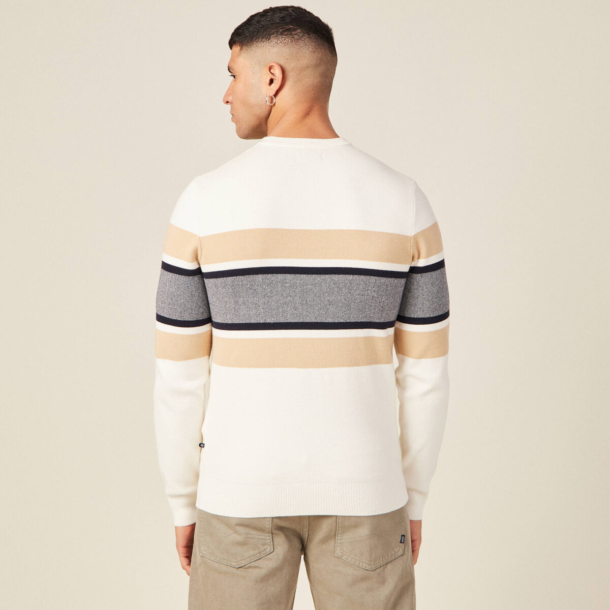 Pull éco-responsable ecru homme