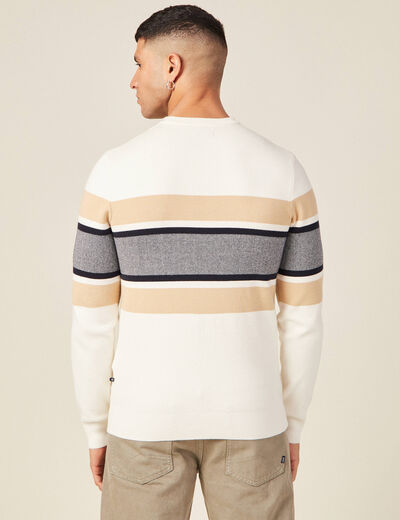 Pull éco-responsable ecru homme
