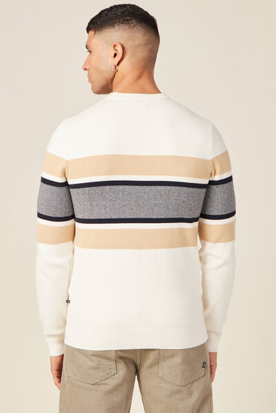 Pull éco-responsable ecru homme