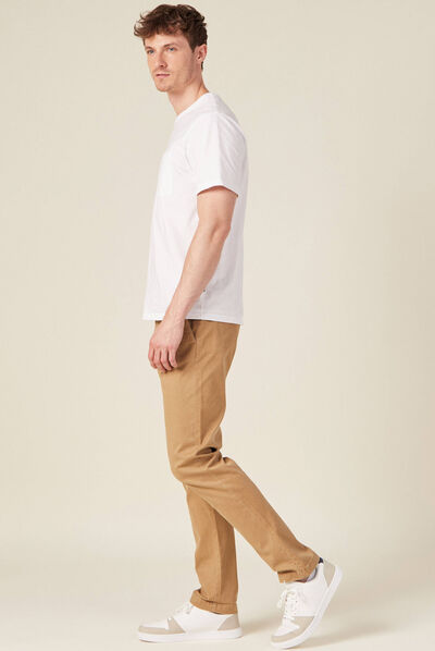Pantalon chino straight vert kaki homme