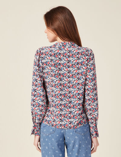 Chemise éco-responsable bleu marine femme