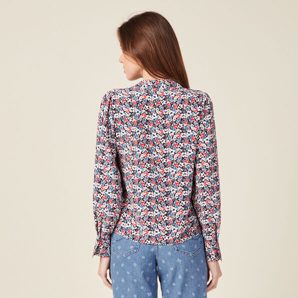 Chemise éco-responsable bleu marine femme