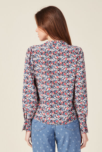 Chemise éco-responsable bleu marine femme