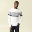 Pull col rond ecru homme