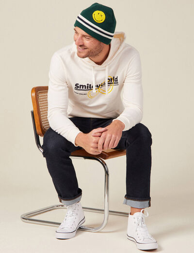 Sweat à capuche SmileyWorld ecru homme