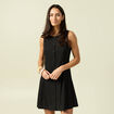 Robe fluide sans manches col rond noir femme