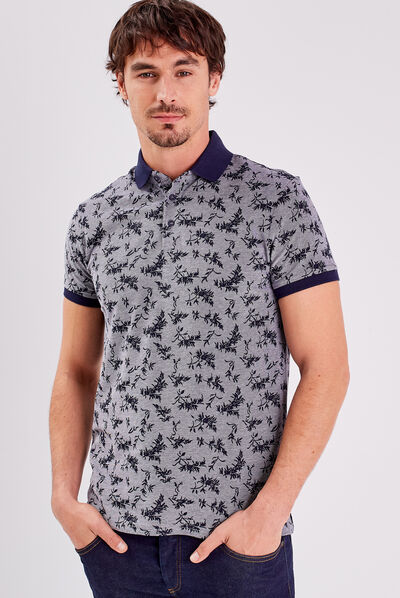 Polo manches courtes bleu foncé homme