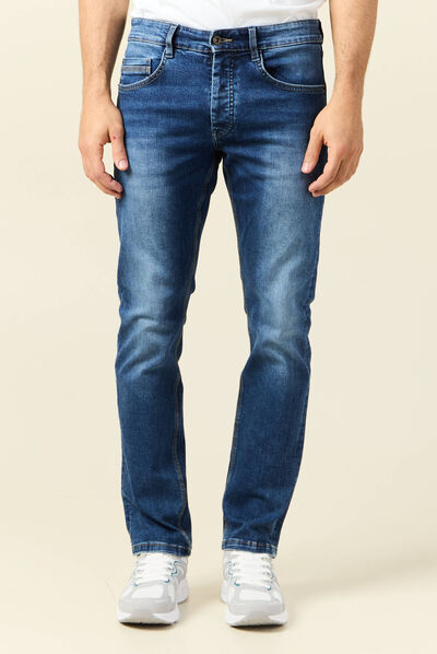 Jeans straight éco-responsable denim stone homme