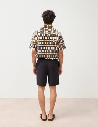 Short en coton noir homme