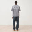 T-shirt droit manches longues col rond gris homme