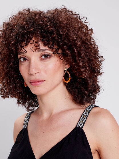 Boucles doreilles pendantes jaune femme
