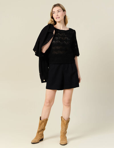 T-shirt manches courtes noir femme