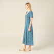 Robe longue éco-responsable bleu femme