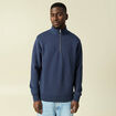 Sweat col montant manches longues bleu marine homme