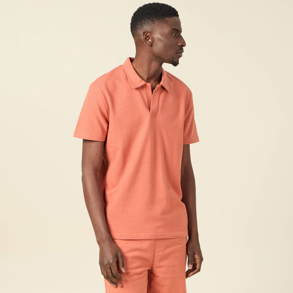 Polo manches courtes rose homme