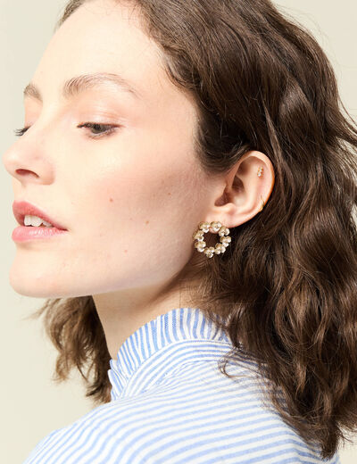 Boucles d'oreilles clous couleur or femme