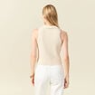 Débardeur tricot sans manches creme femme