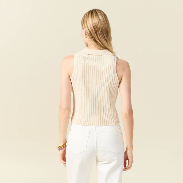 debardeur tricot sans manches creme femme Débardeur tricot sans manches creme femme