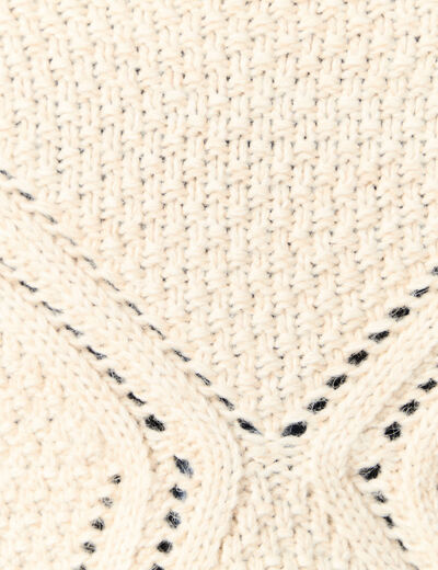 Pull manches longues ecru femme