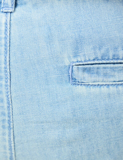 Bermuda droit avec pinces bleu gris homme